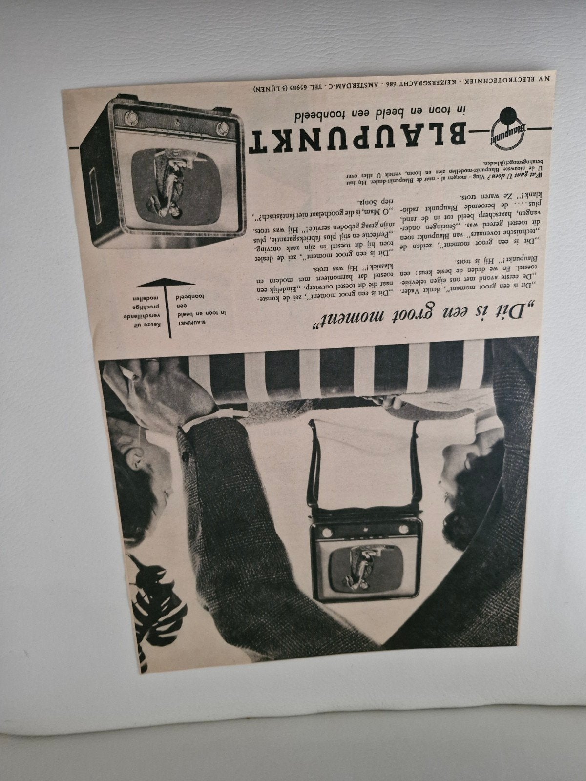 Vintage Blaupunkt TV Advertentie (32x24 cm), Ophalen of Verzenden, 1980 tot heden, Tijdschrift