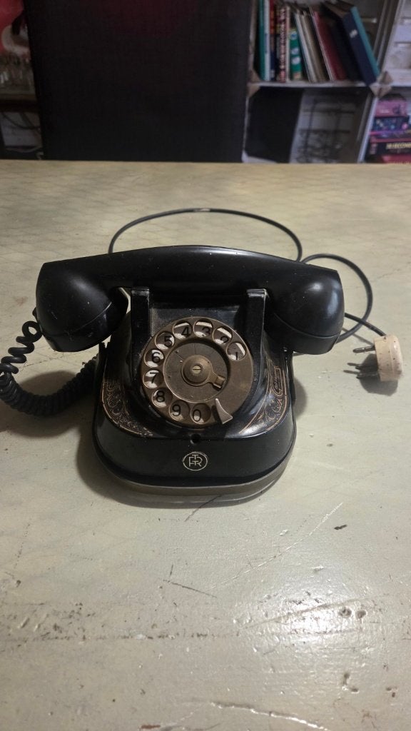 RTT draaischijftelefoon zwart met gouddecor – ongetest, Ophalen, Overige typen