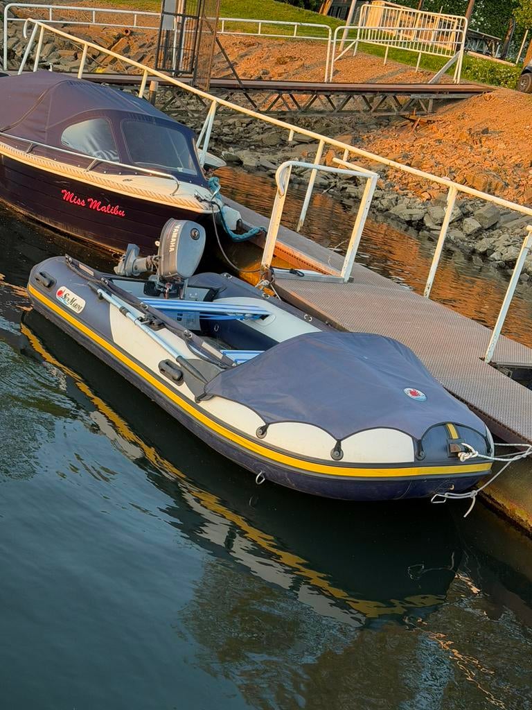 Sun Marine 360 yamaha 5pk 2 takt airdeck! Inc strand trailer, Watersport en Boten, Overige merken, Ophalen of Verzenden, Zo goed als nieuw