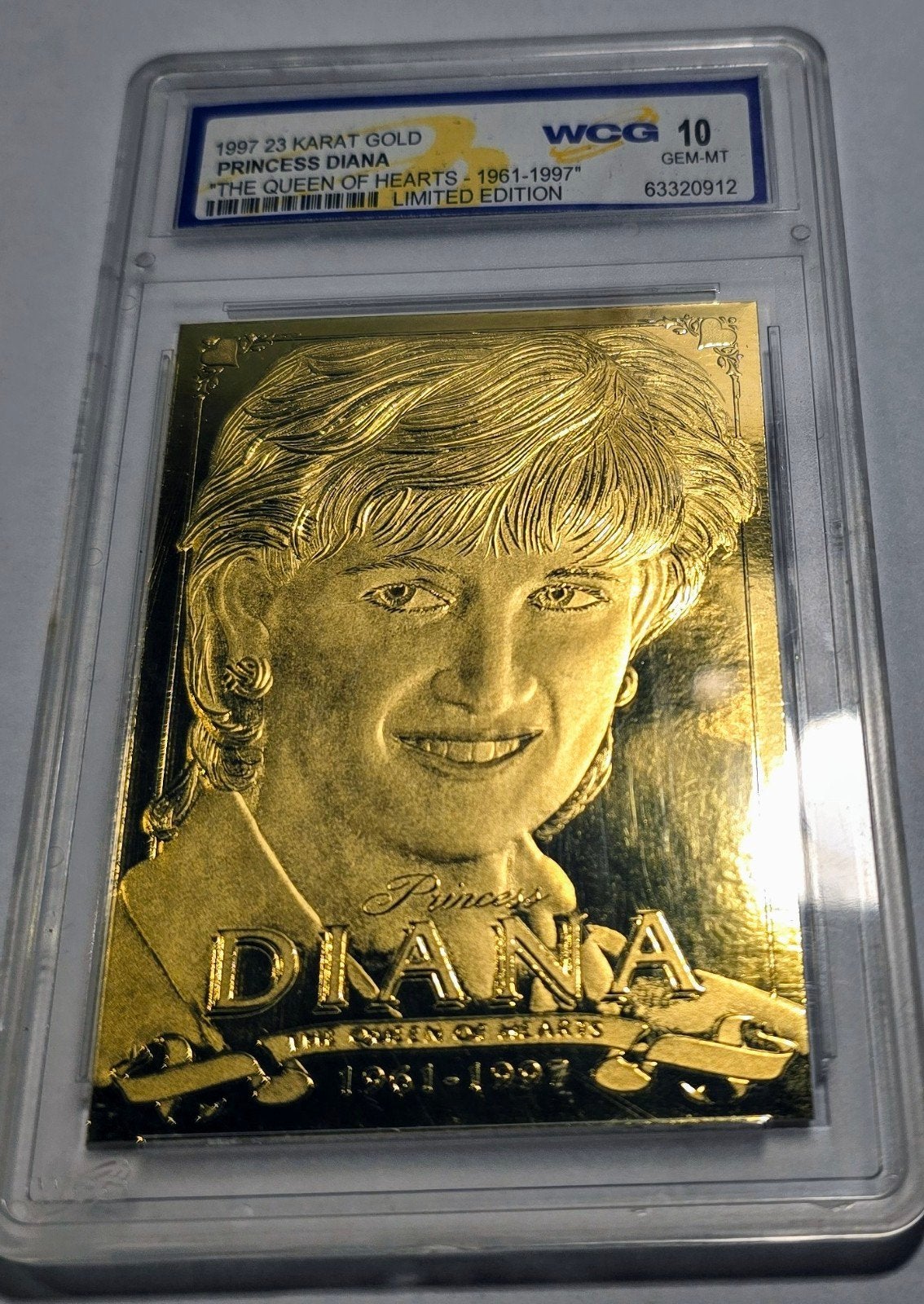 Prinses Diana 23 Karaat Gouden Kaart WCG 10 Limited Editie, Ophalen of Verzenden