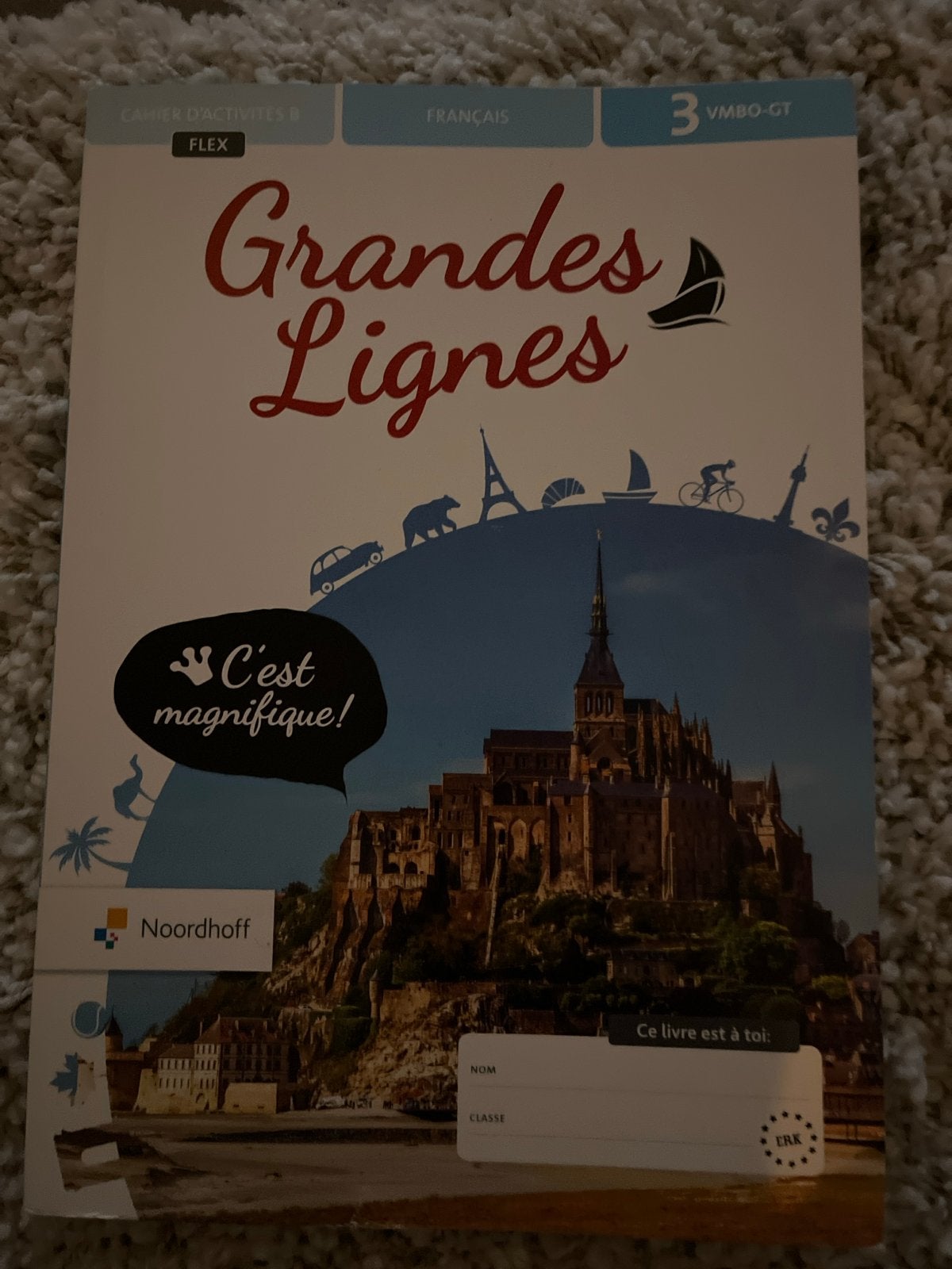 Grandes Lignes boek B Frans VMBO-GT onbeschreven, Ophalen of Verzenden, Zo goed als nieuw, Non-fictie