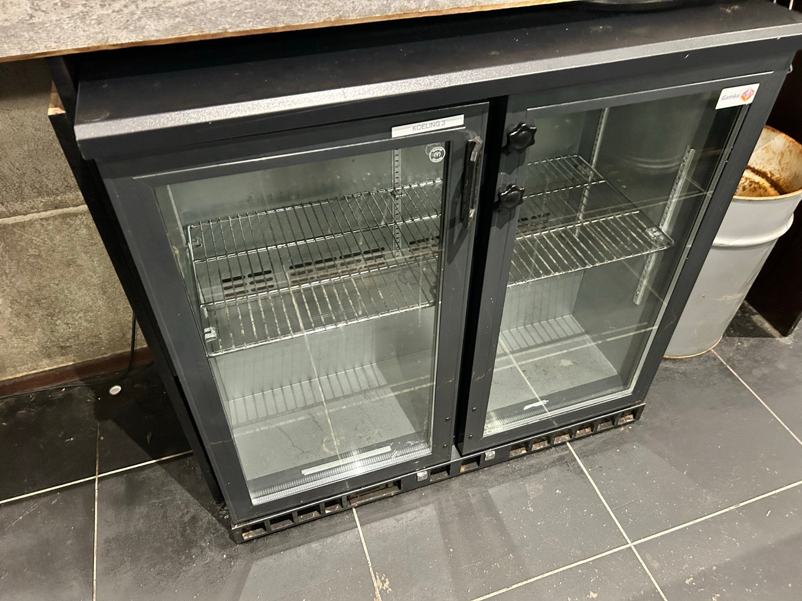 Gamko bar koeling met dubbele glazen deur, Zakelijke goederen, Horeca | Keukenapparatuur, Ophalen, Gebruikt, Koelen en Vriezen