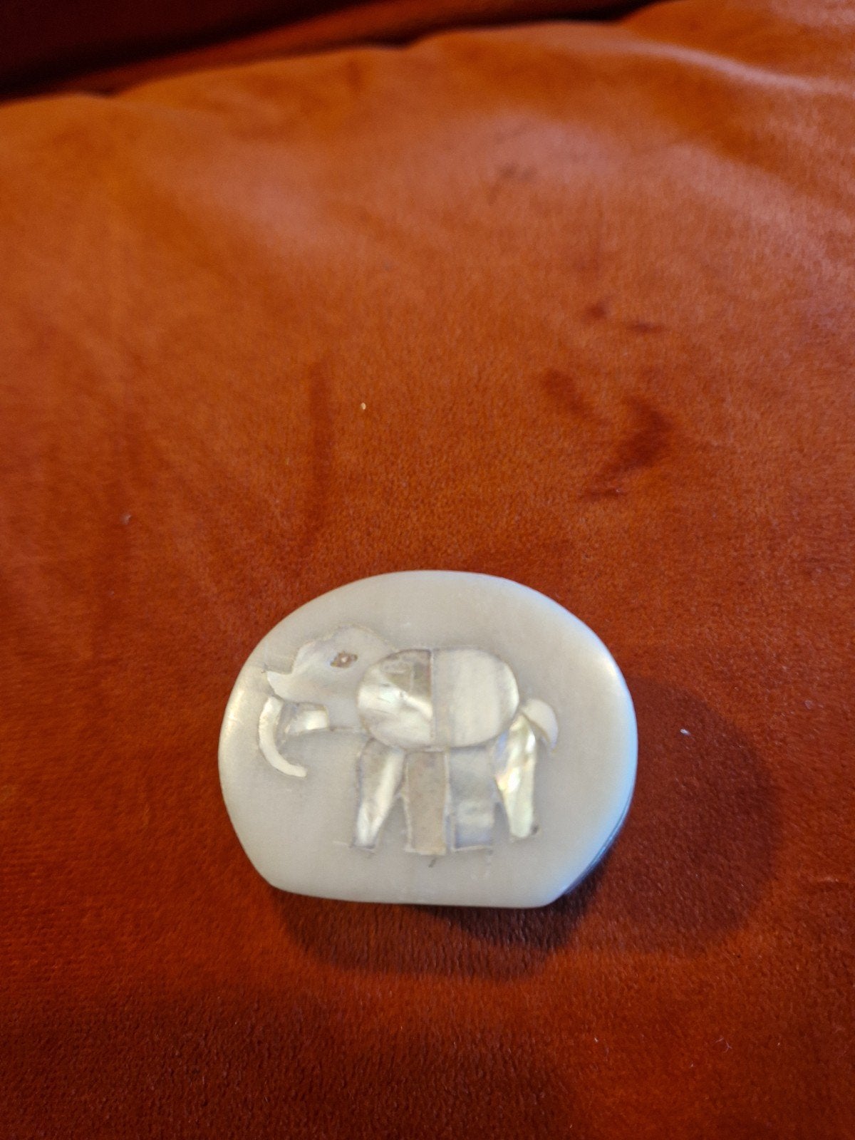 Vintage ivoren doosje met olifant inlegwerk, Antiek en Kunst, Ophalen of Verzenden
