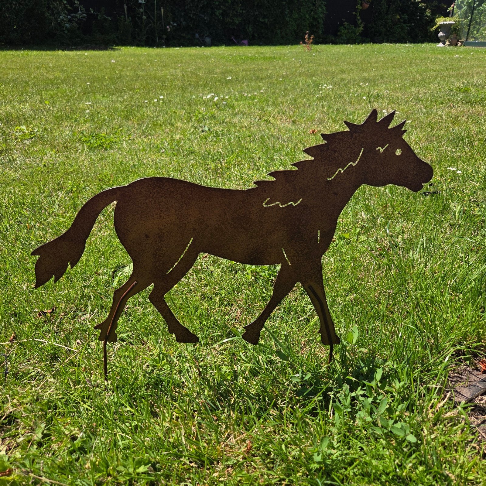 Tuinsteker tuindeco paard pony paardenplaat v stal weiland, Ophalen of Verzenden, Nieuw