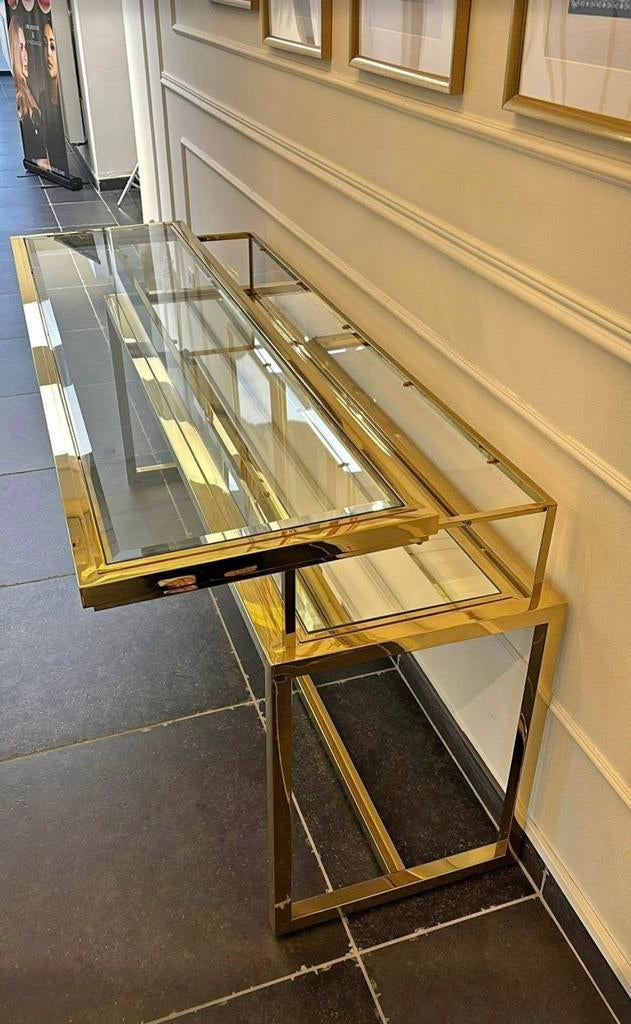 Eichholtz console tafel sidetable toonbank, Ophalen, Glas, Zo goed als nieuw, 25 tot 50 cm
