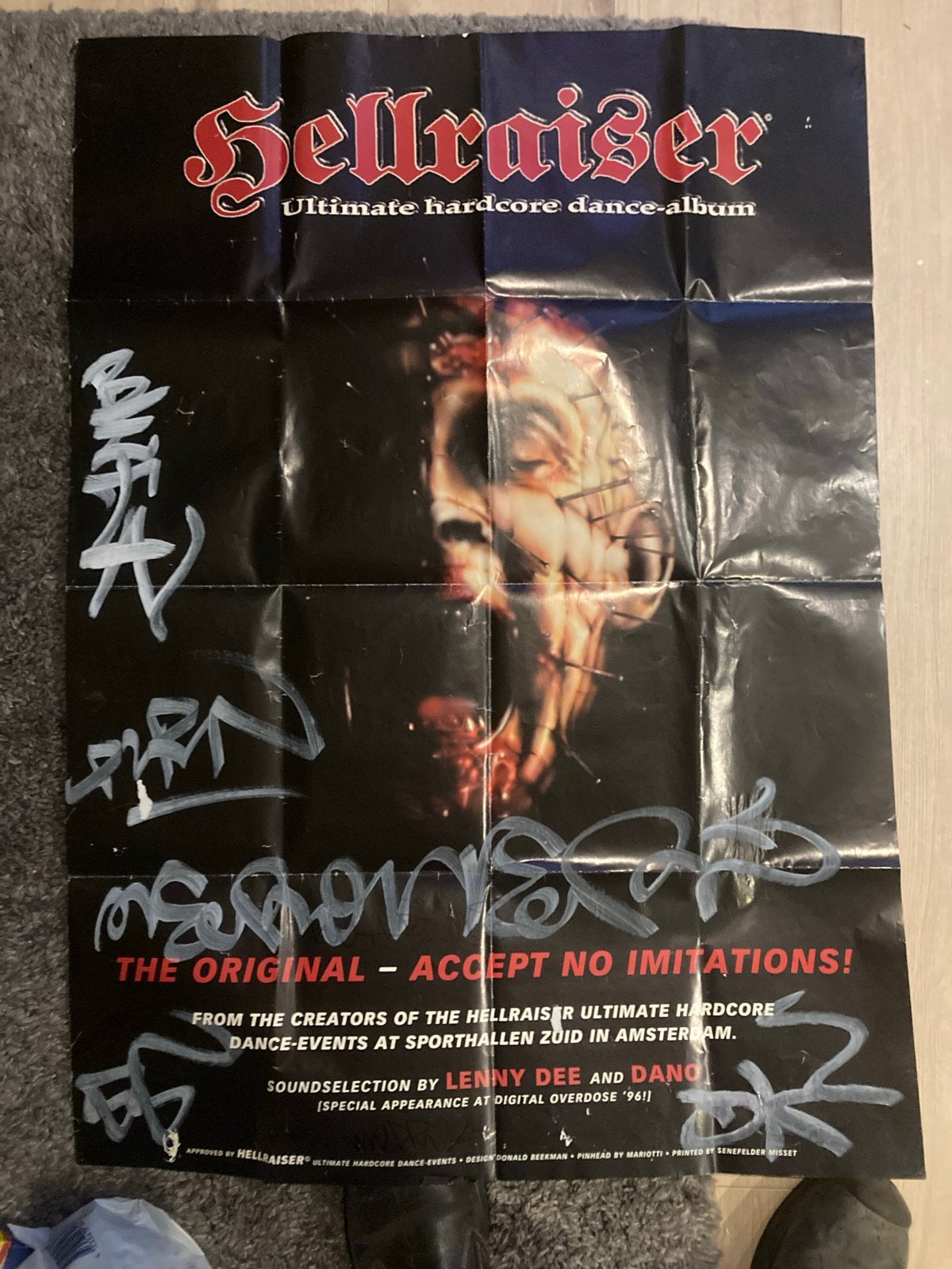 Hellraiser Ultimate Hardcore Dance-album Poster, Ophalen of Verzenden, A1 t/m A3, Muziek, Rechthoekig Staand
