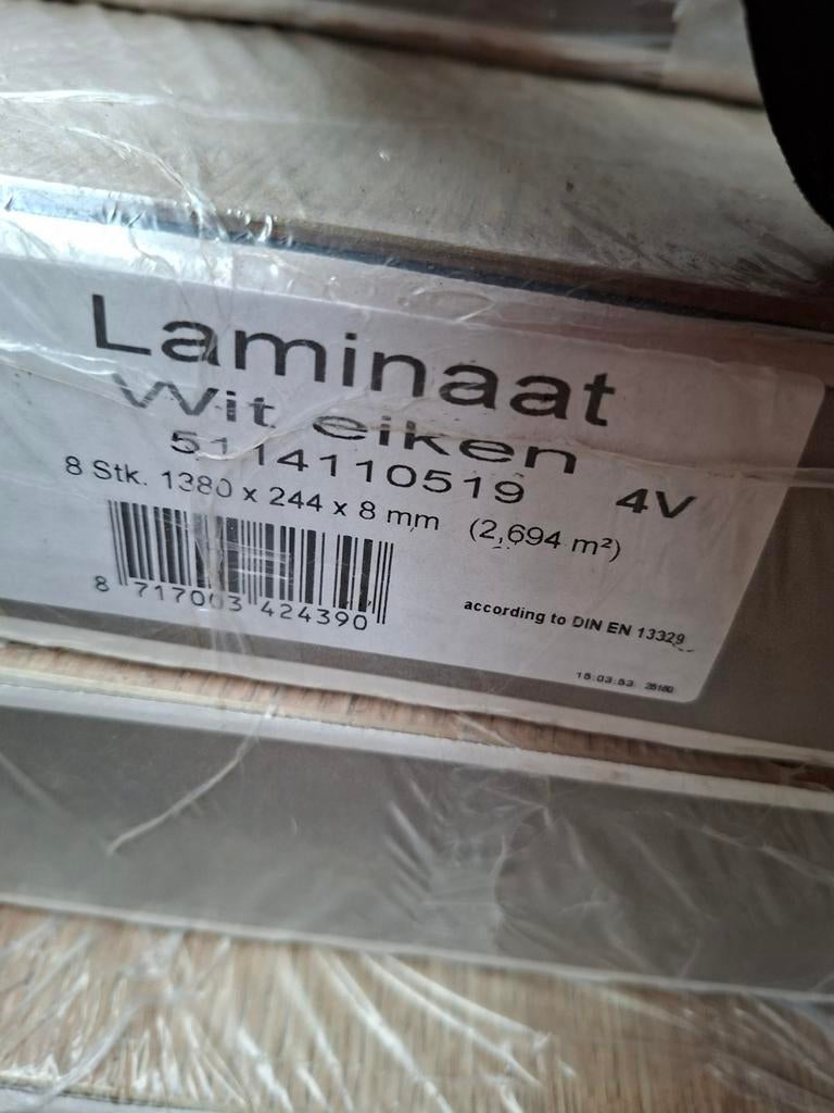 Laminaat Gamma Wit Eiken - 9 Pakken (ca. 24,25 m²), Nieuw, Bruin, Ophalen, Eiken look