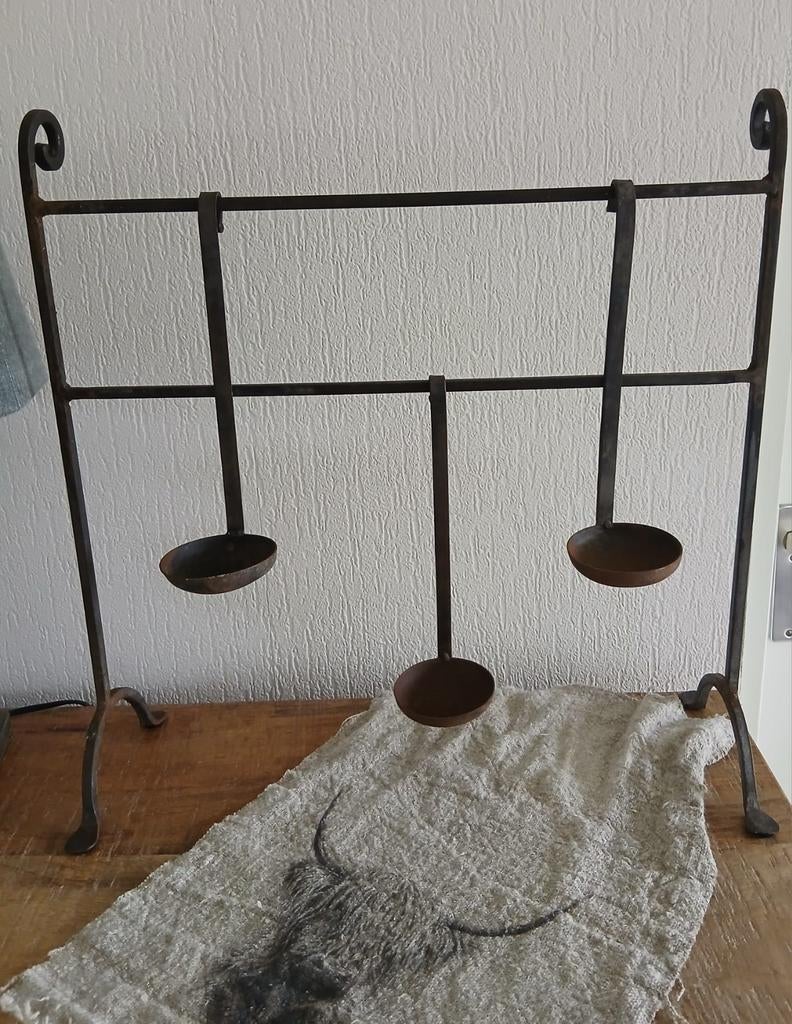 Rek met lepels, Huis en Inrichting, Woonaccessoires | Overige, Ophalen, Gebruikt, Metaal, Industrieel