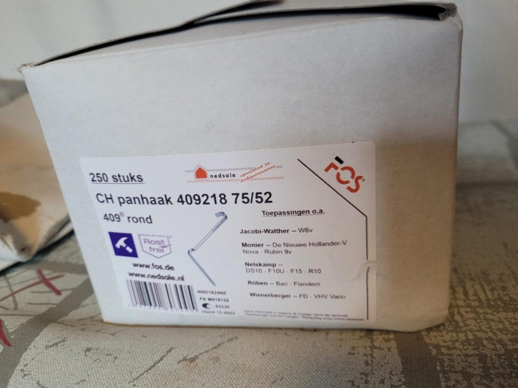 FOS CH panhaak 409218 75/52 RVS, Overige kleuren, ., Nieuw, Ophalen of Verzenden