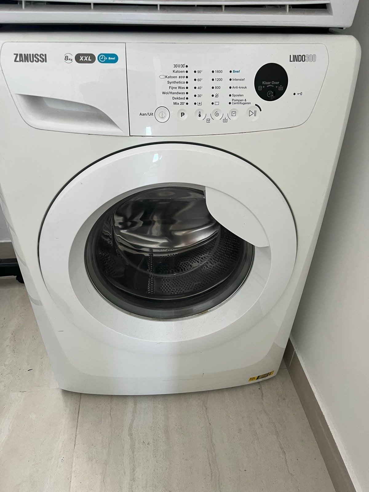Zanussi Wasmachine (8kg) - Werkt, maar lager hoorbaar, Gebruikt, Ophalen of Verzenden, Voorlader, 85 tot 90 cm