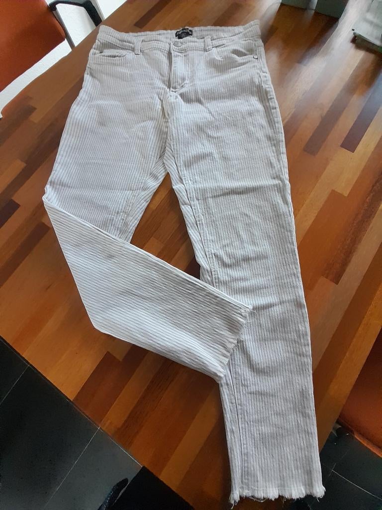 Leuke gestreepte broek, jeans, met stretch, mt 44, Kleding | Dames, Spijkerbroeken en Jeans, Up2Fashion, Wit, Ophalen of Verzenden