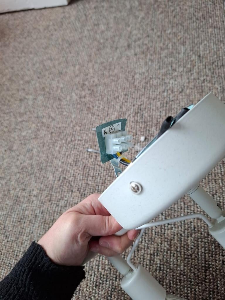 Witte plafondspot met 3 halogeenlampen, Halogeen, Gebruikt, Metaal of Aluminium, Ophalen of Verzenden