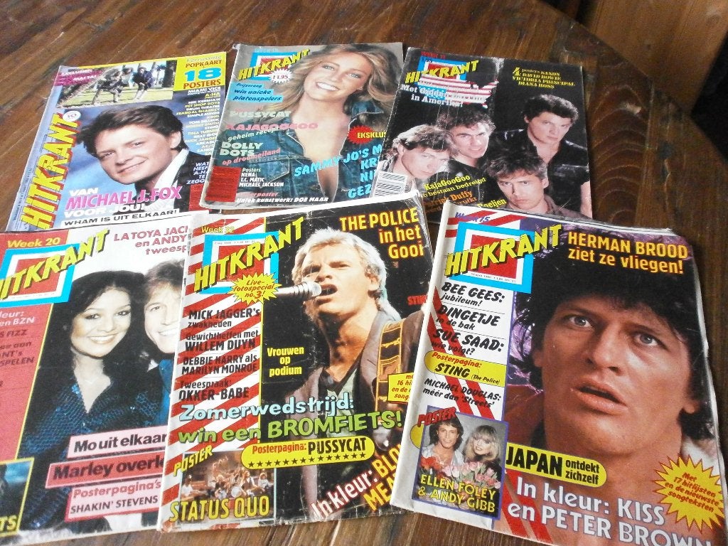 hitkranten jaren 80 . 80/81/83 en 86.  6 stuks !! 5 euro ex, Verzenden, Gelezen, Muziek, Film of Tv