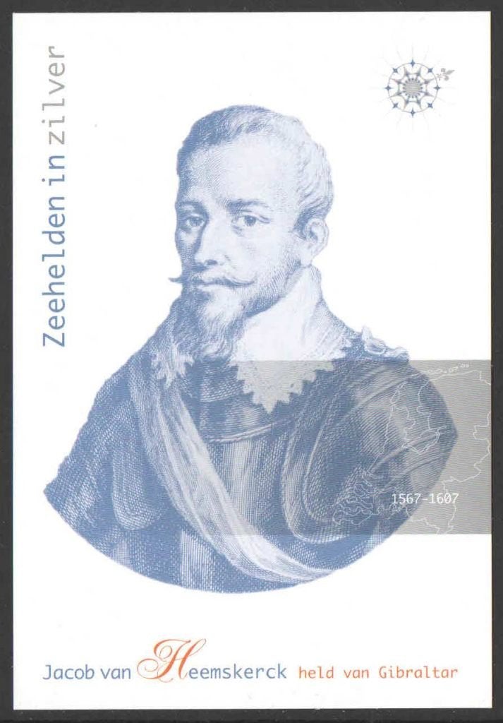 Ansichtkaart Nederlandse Zeehelden: Jacob van Heemskerck (3), Ophalen of Verzenden, 1980 tot heden, Ongelopen, Politiek en Historie