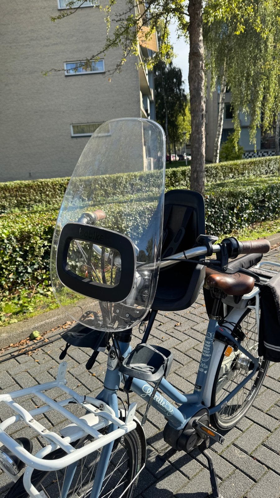 Bobike zwart fietsstoeltje voorstoel zitje incl windscherm, Ophalen, Zo goed als nieuw, Voorzitje