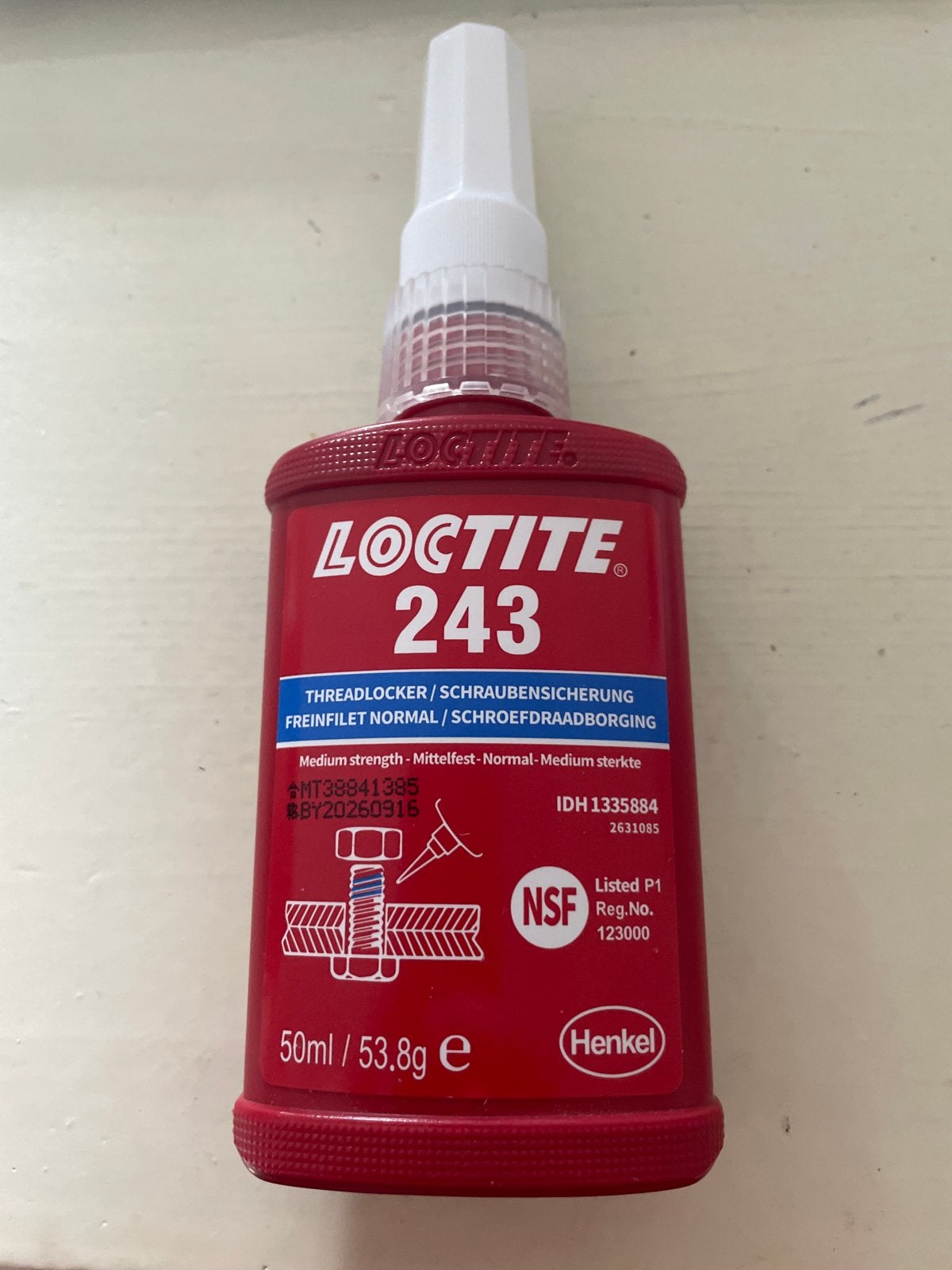 4x Loctite 243 Schroefdraadborging - Middelsterkte 50ml, Ophalen of Verzenden, Nieuw, Overige typen