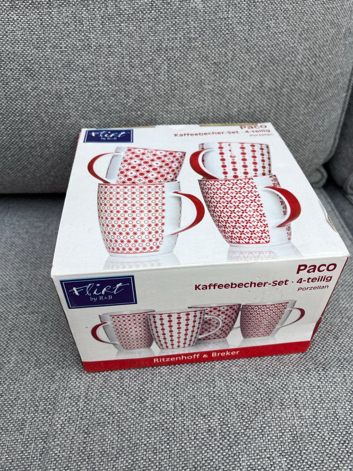 Flirt by R&B Paco Koffiebeker-Set - 4-delig Porselein, Overige merken, Nieuw, Porselein, Mok