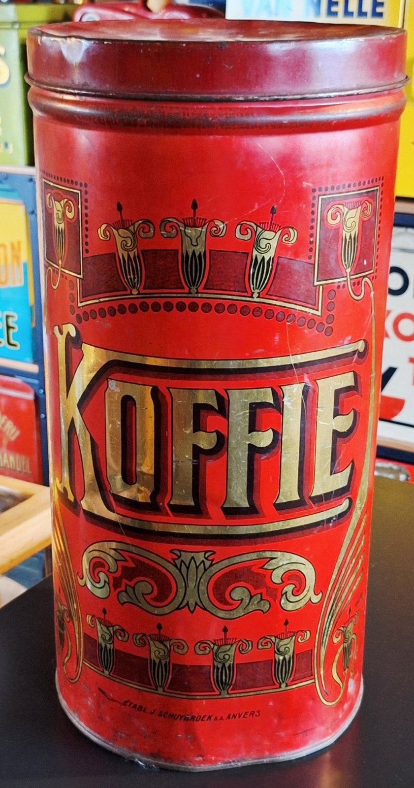 Groot koffieblik., Ophalen of Verzenden