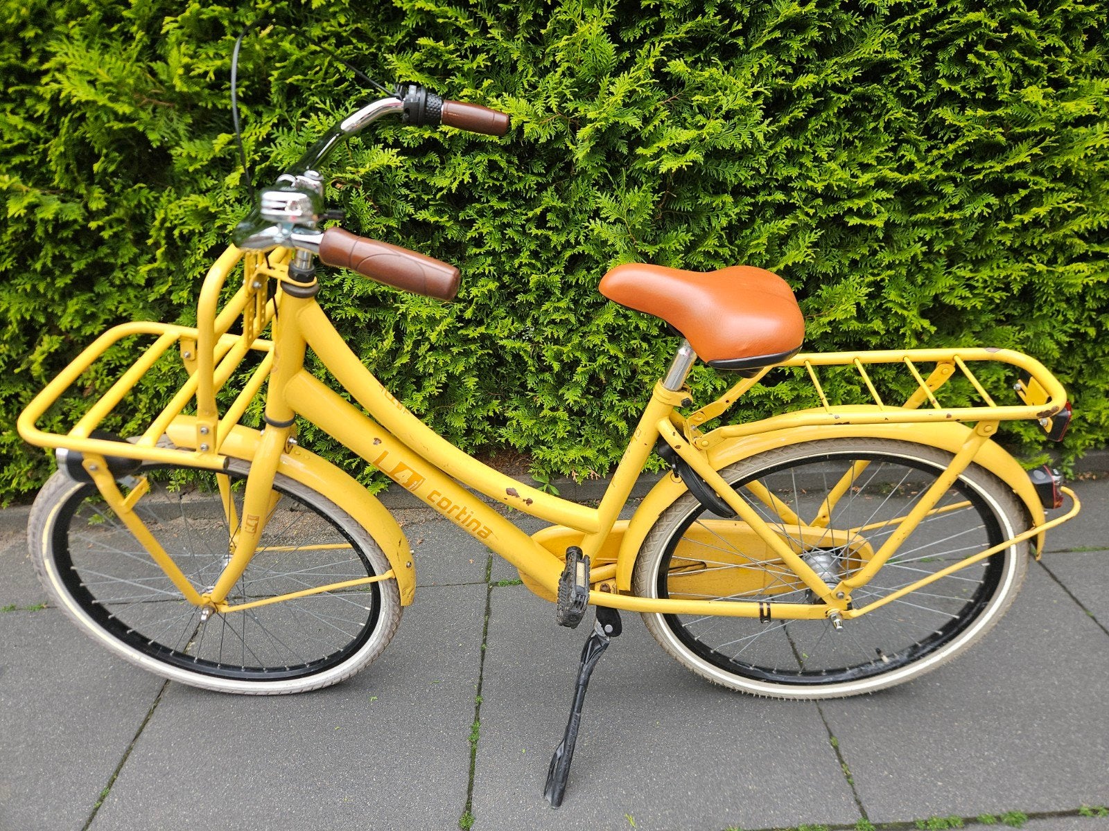 Cortina U4 Transportfiets Geel 24 inch, Terugtraprem, Gebruikt, Versnellingen, 50 tot 53 cm
