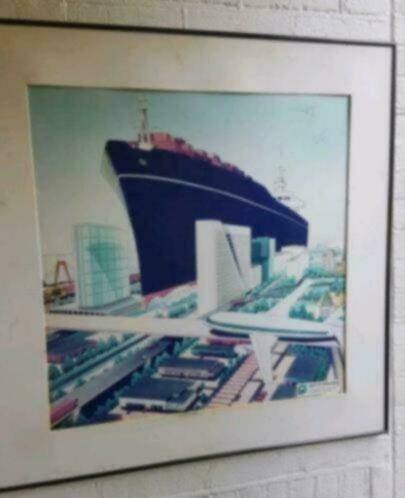 metaal Rotterdam haven, witte huis brug Stijl Th v d Bogaart, Antiek en Kunst, Ophalen