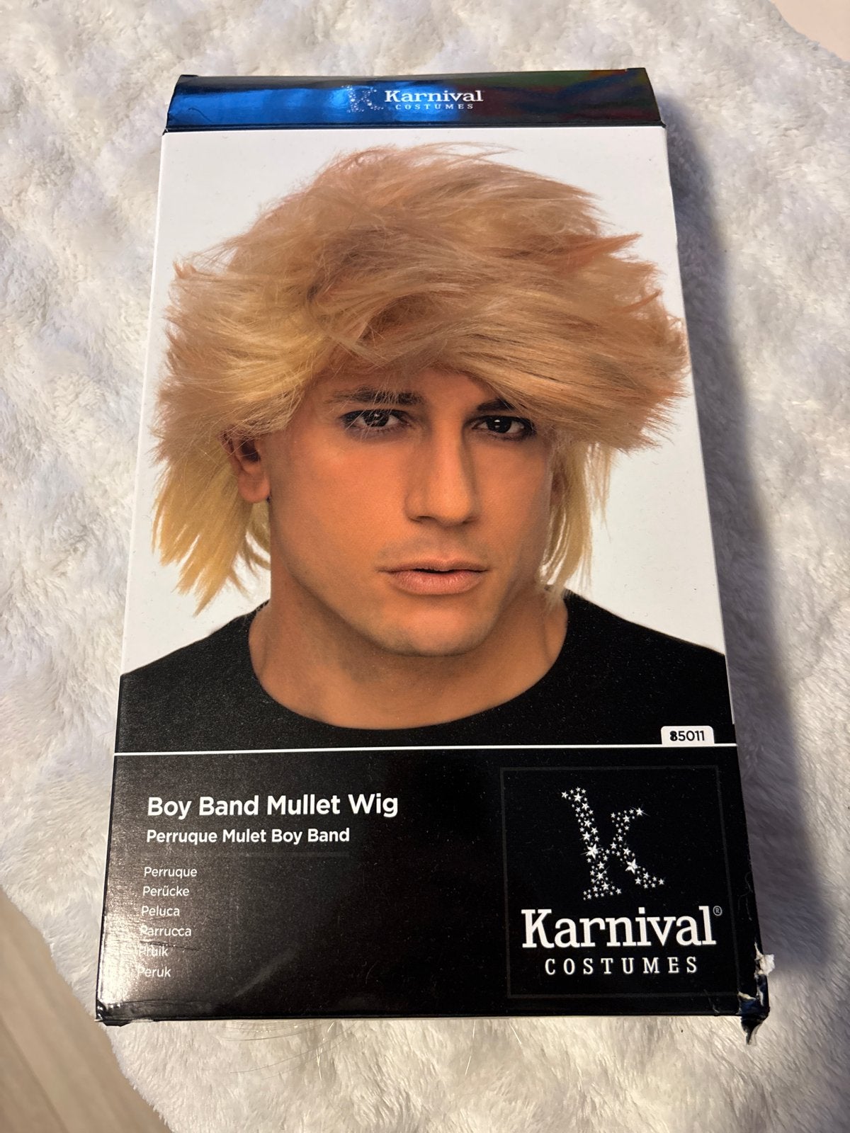 Boy Band Mullet Pruik - Blond Karnival Kostuums, Ophalen of Verzenden, Nieuw, Accessoires