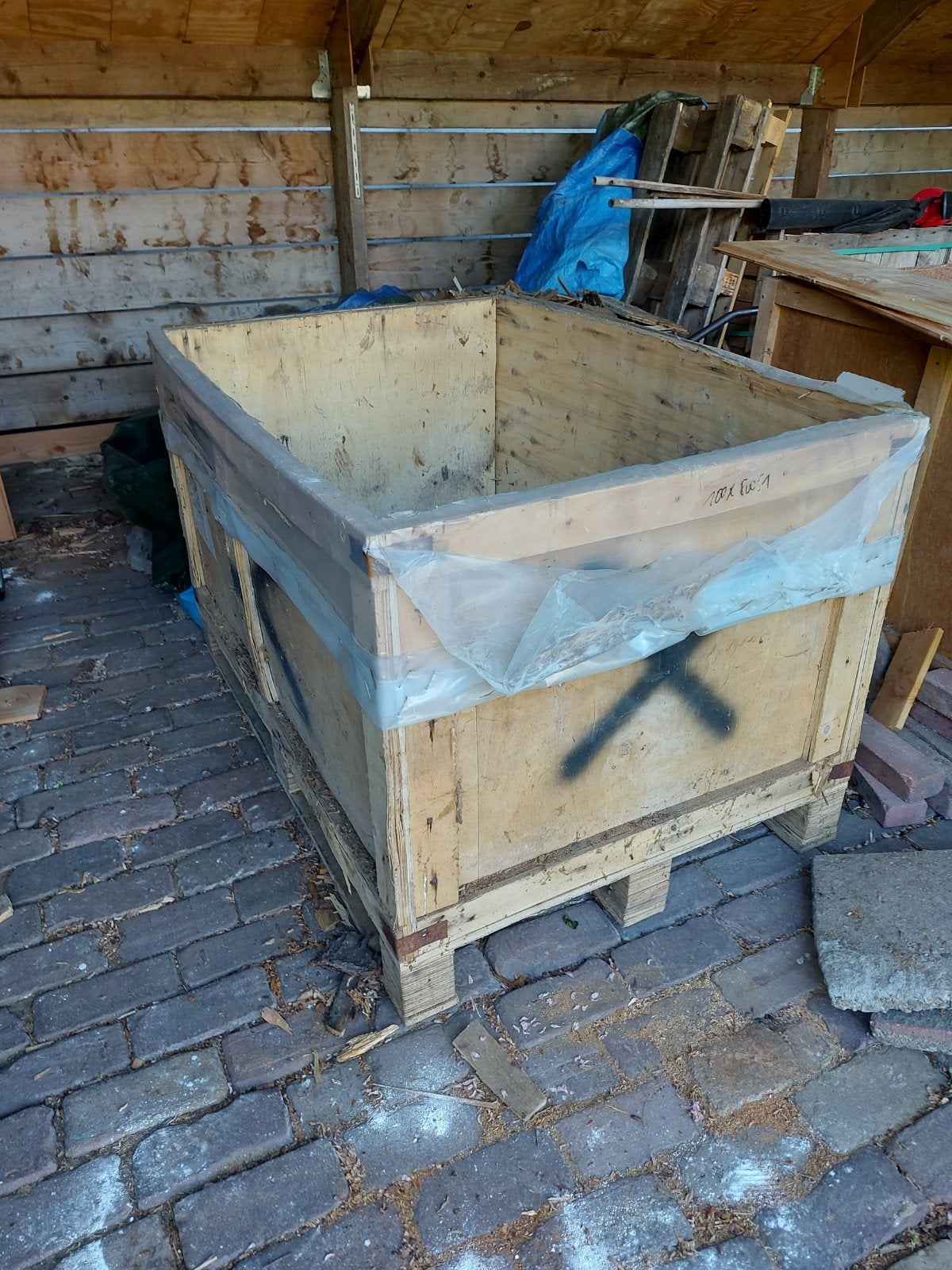 Stevige houten bak/kist voor opslag of transport, Ophalen, Gebruikt, 100 cm of meer, 60 cm of meer