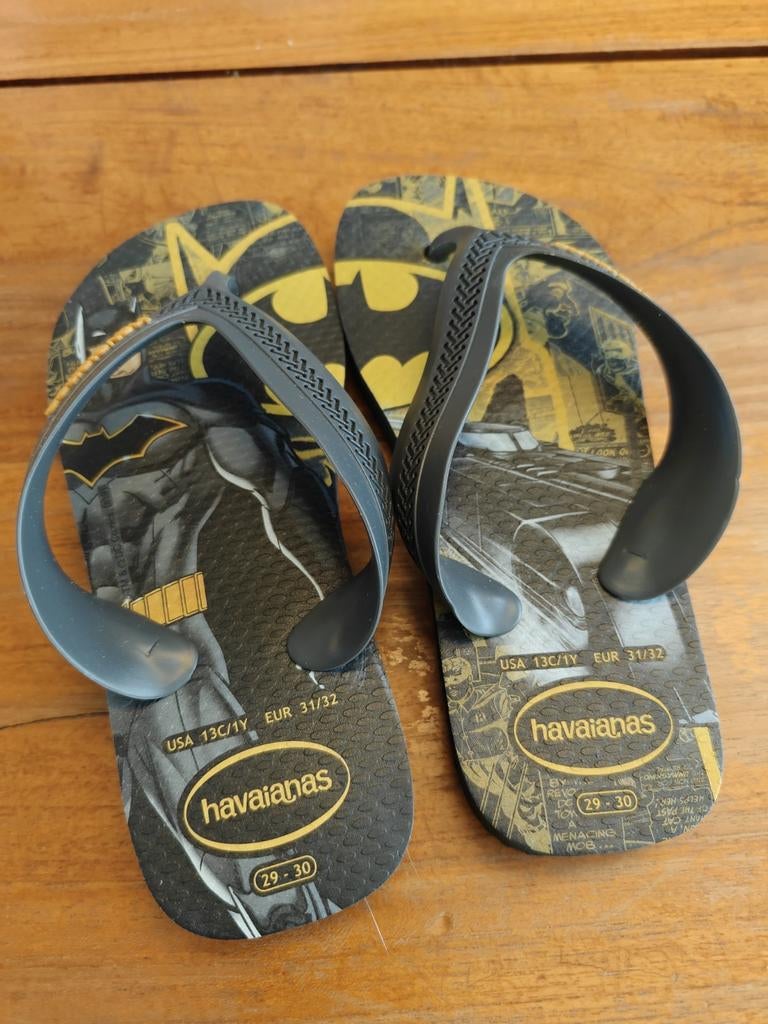 Havaianas Batman slippers maat 29/30, Jongen of Meisje, Schoenen, Ophalen of Verzenden, Zo goed als nieuw