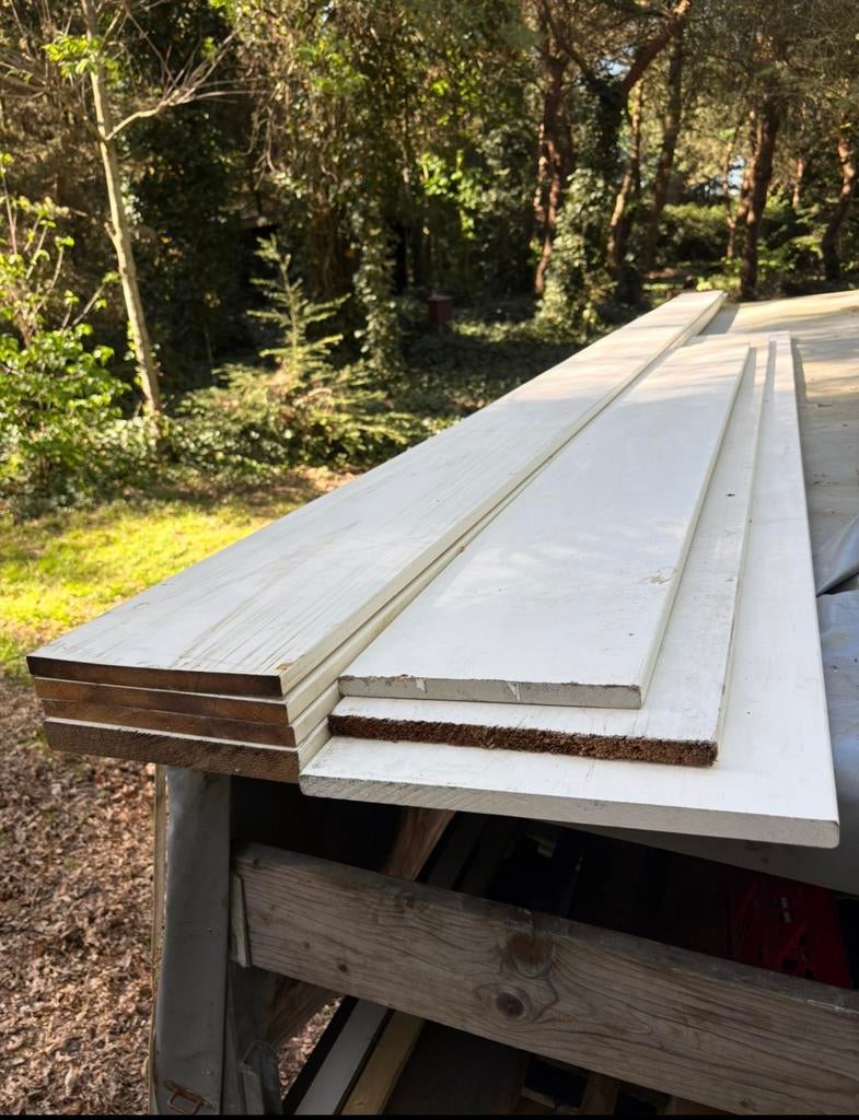 Red Cedar boeidelen/planken – 3x gegrond – diverse maten, Ophalen, Zo goed als nieuw, Hout, 20 tot 50 mm