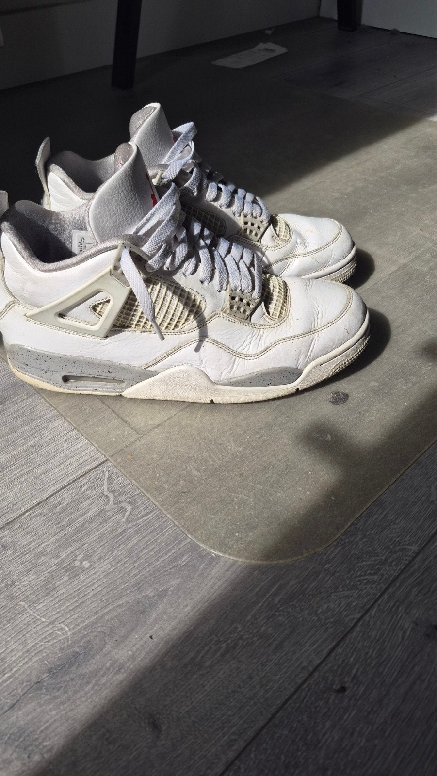 Jordan 4 white oreo., Wit, Ophalen of Verzenden, Gedragen, Nike Air Jordan