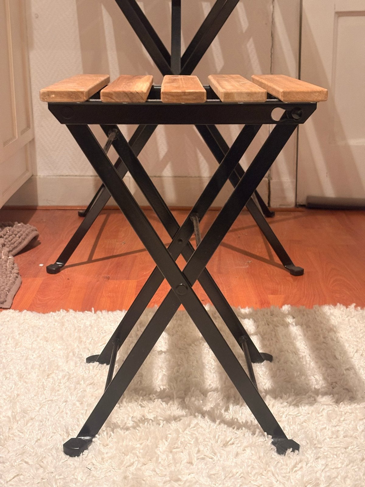 Terras tafel met kruk - inklapbaar, Ophalen, Gebruikt, Rechthoekig, Hout