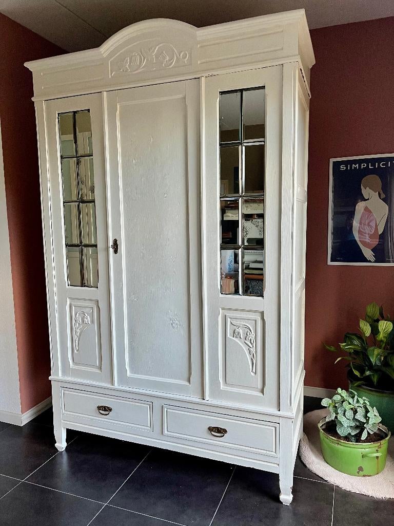 Brocante eiken kleding linnen meidenkast leg kind baby leg, Huis en Inrichting, Kasten | Kledingkasten, Gebruikt, 100 tot 150 cm