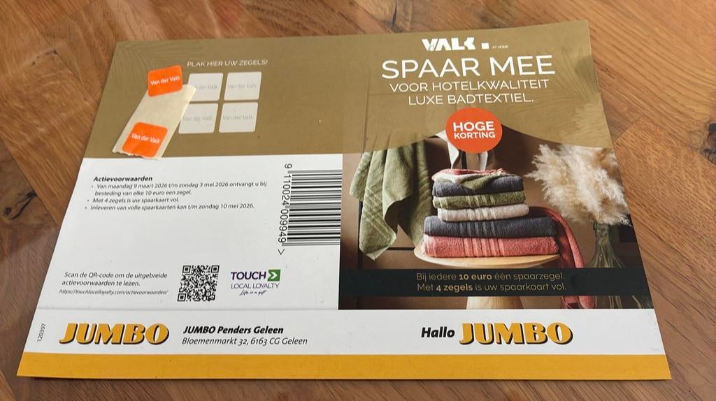 Jumbo van der Valk badtextiel handdoeken, Verzamelen, Jumbo, Ophalen of Verzenden