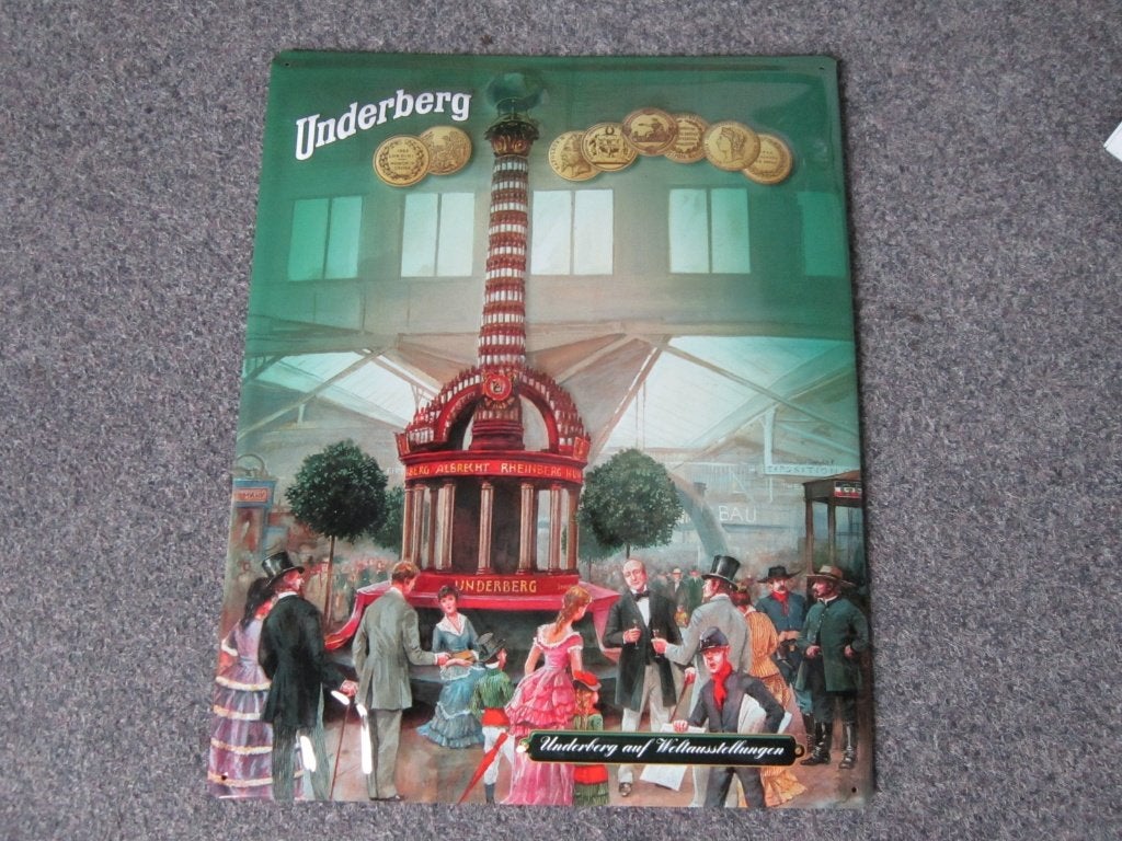 UNDERBERG BLIKKEN RECLAMEBORD, Ophalen, Zo goed als nieuw, Reclamebord