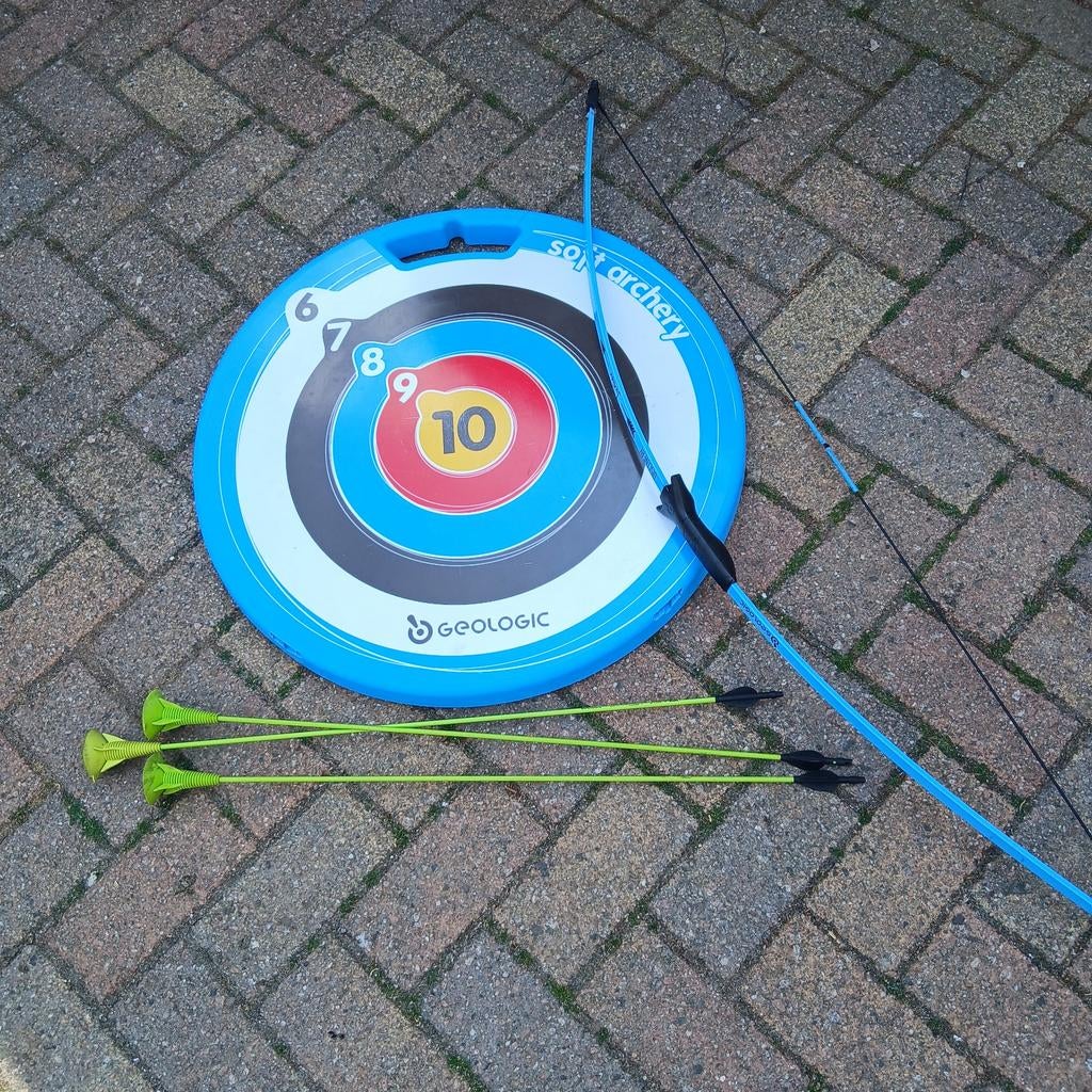 Handboog set met zuignap pijlen - Decathlon Geologic, Ophalen, Gebruikt, Recurveboog