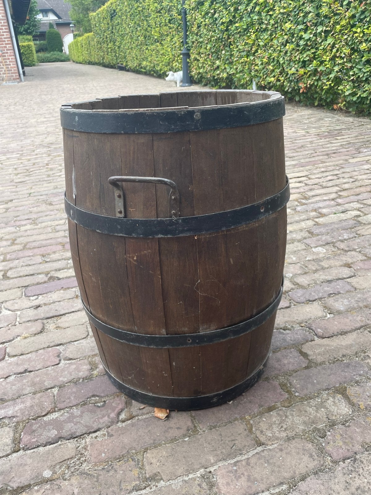 Decoratieve houten ton - 60 liter, Ophalen