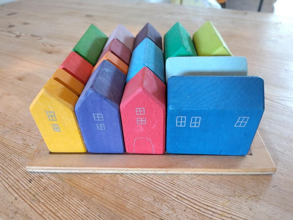 Houten huisjes sorteerspel - Grimm's stijl, Ophalen, Gebruikt, Overige typen