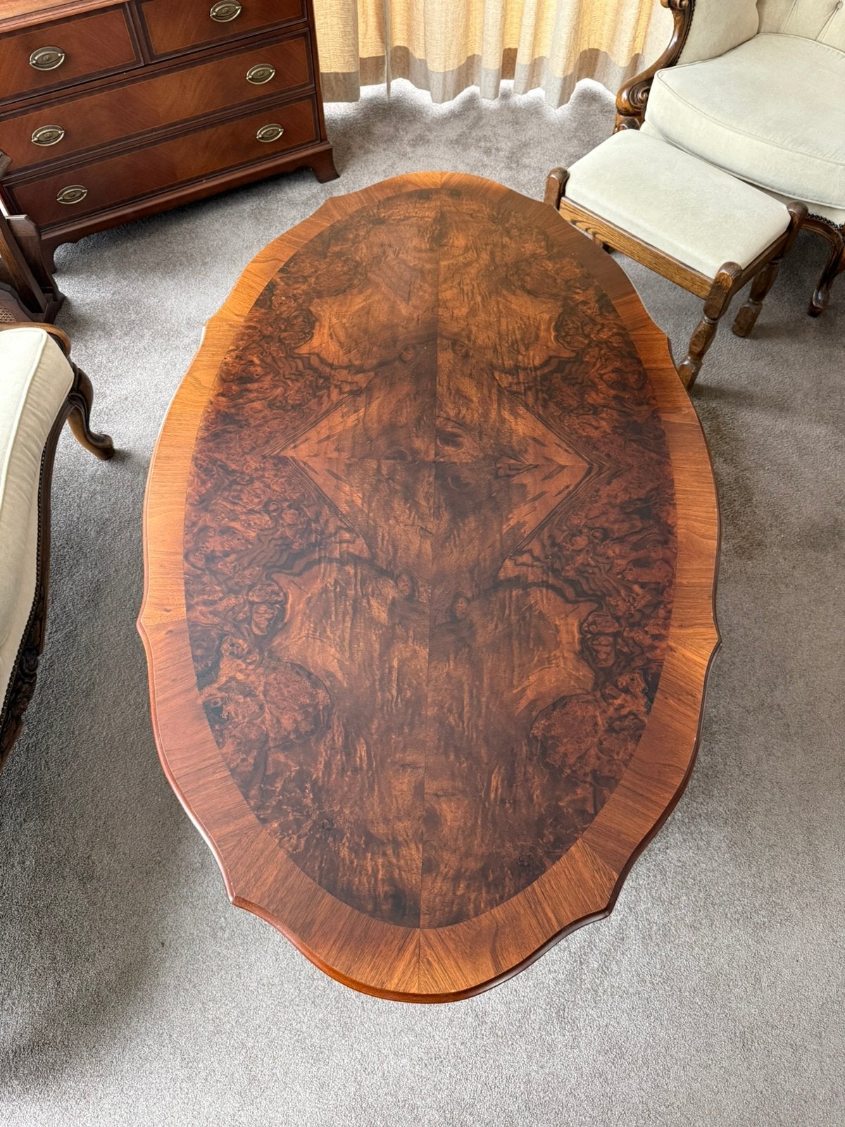 Prachtige wortelnoten salontafel - 150x90x53 cm, Antiek en Kunst, Antiek | Meubels | Tafels, Ophalen