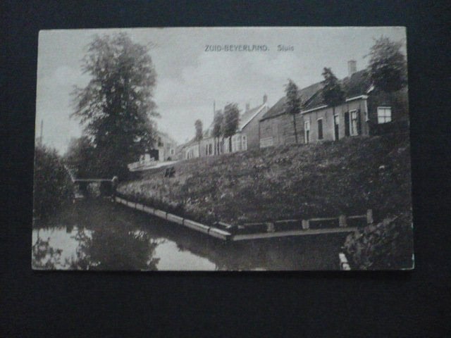 zuid beyerland huizen bij de sluis gelopen 1928 de zegel is, Ophalen of Verzenden, 1920 tot 1940, Gelopen, Zuid-Holland