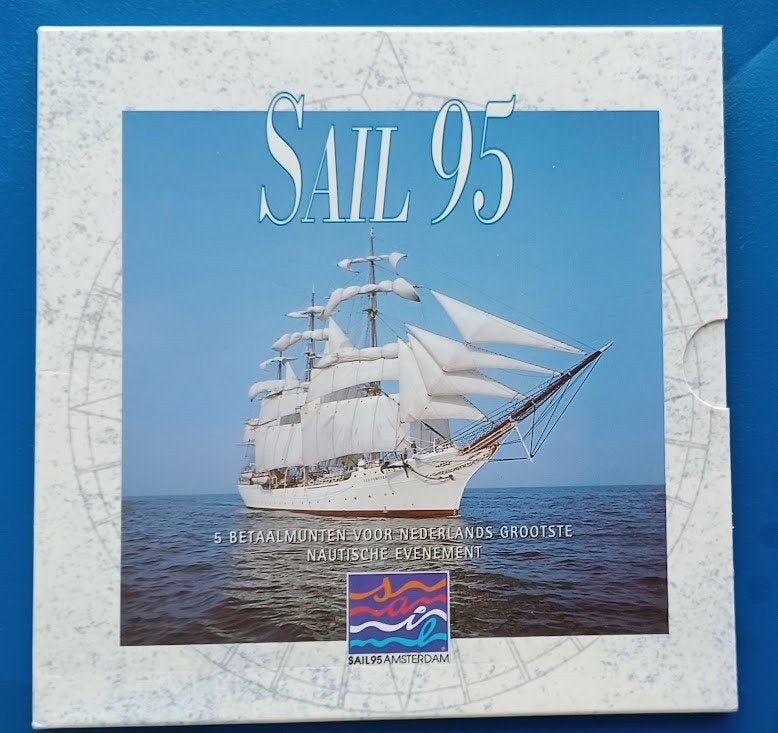 Muntset SAIL 1995 met 5 Sailflorijnen, Ophalen of Verzenden, Overige materialen, Nederland