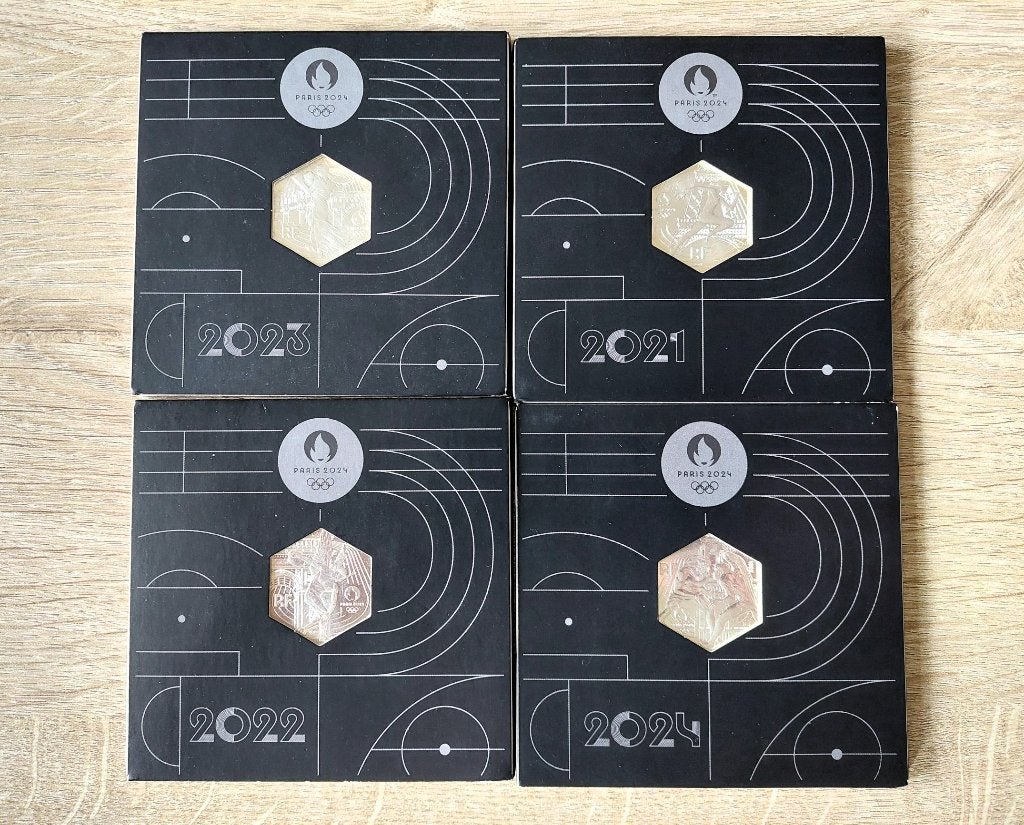 4x 10 euro Olympische Spelen Paris 2024, Postzegels en Munten, Setje, Zilver, Ophalen of Verzenden, Frankrijk