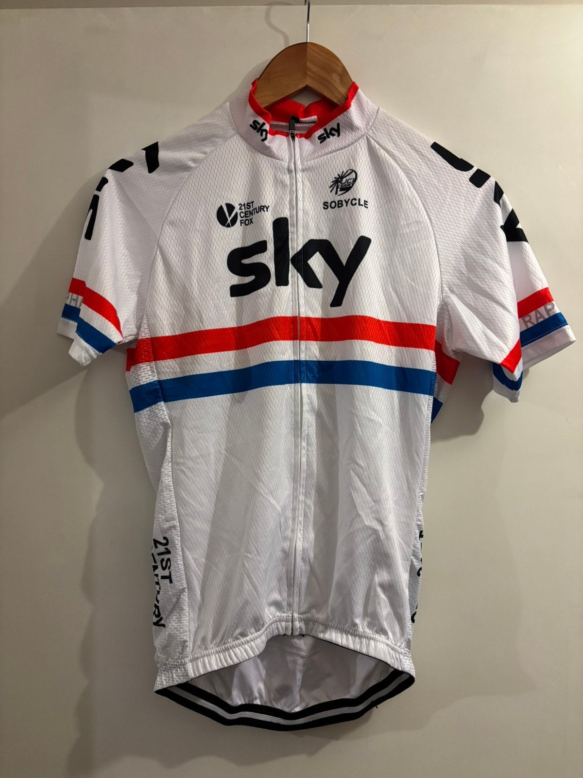 Fietsshirt/wielershirt Brits kampioen team Sky. Maat M, Ophalen of Verzenden, Zo goed als nieuw, Bovenkleding