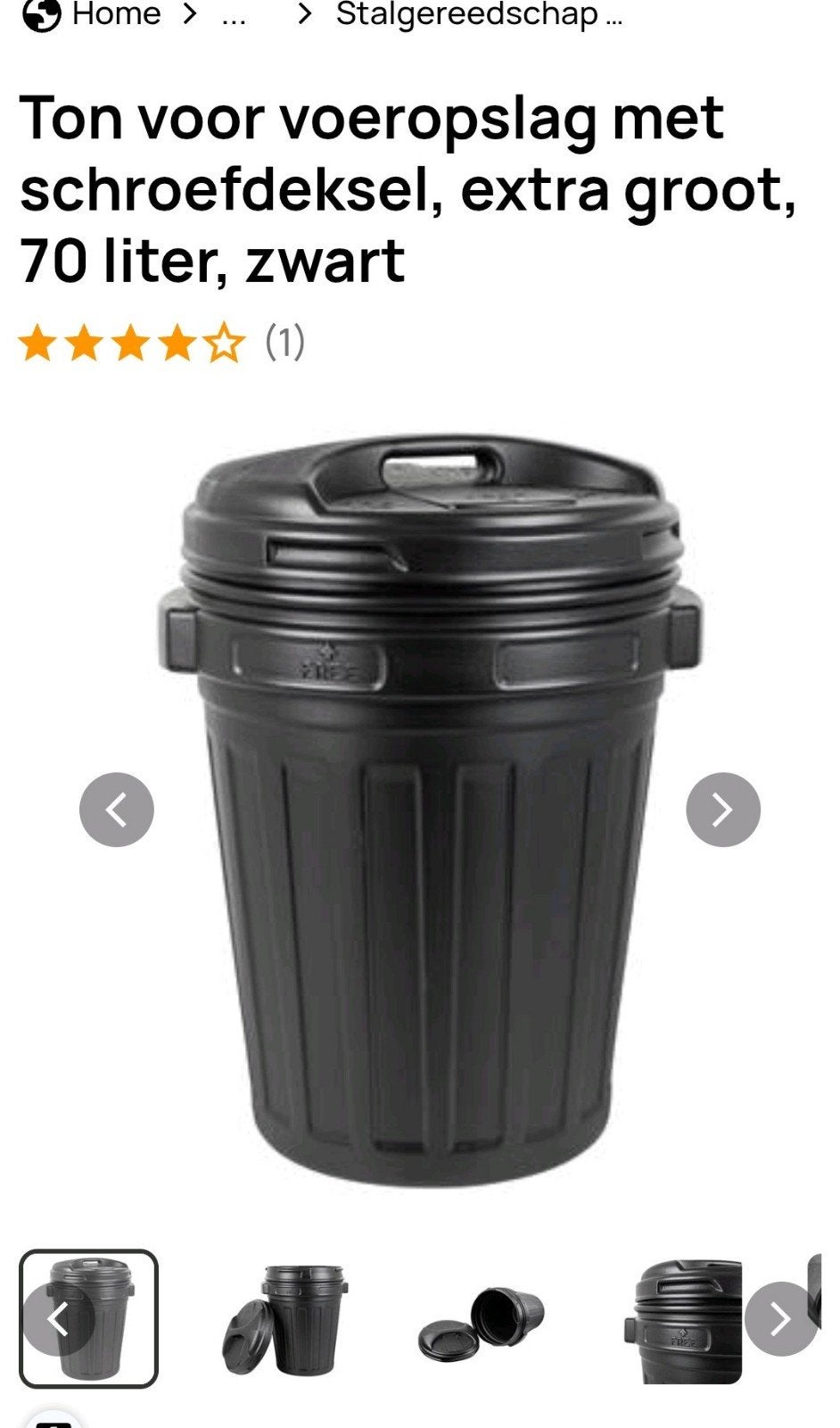 Voer ton 70 liter, Ophalen