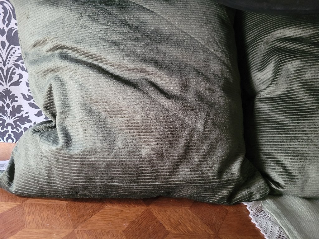 Nieuwe groene kussens ribfluweel set 9,95, Heikant 21 Kaatsheuvel, Nieuw, Ophalen of Verzenden, Sierkussen
