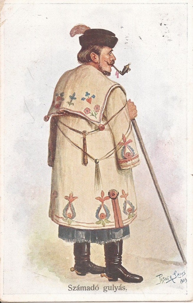 Hongaarse Herder in Klederdracht 30er jaren, Ophalen of Verzenden, 1920 tot 1940, Gelopen, Overig Europa