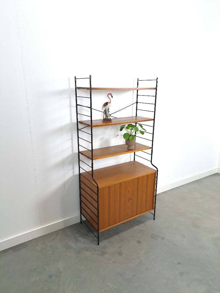 WHB teak design modulaire kast met drie planken, Huis en Inrichting, Kasten | Boekenkasten, Teakhout, Vintage, 150 tot 200 cm