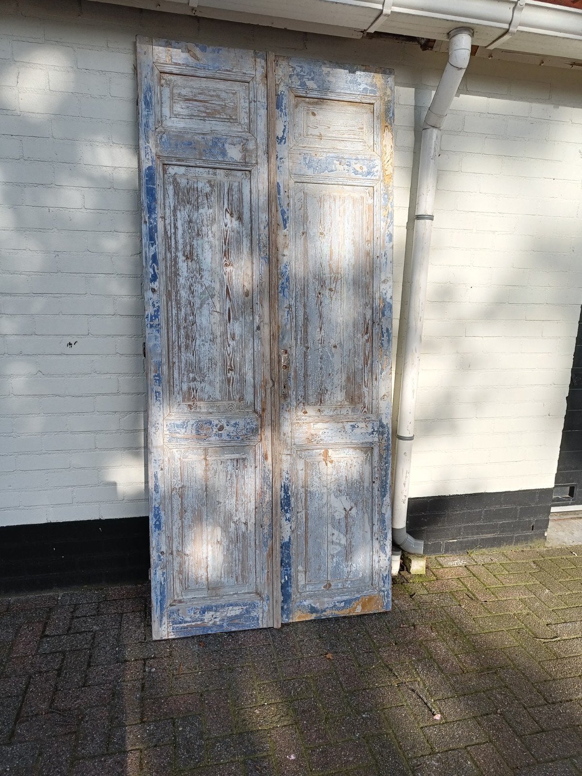 Brocante deuren - 242 x 53 cm, Ophalen
