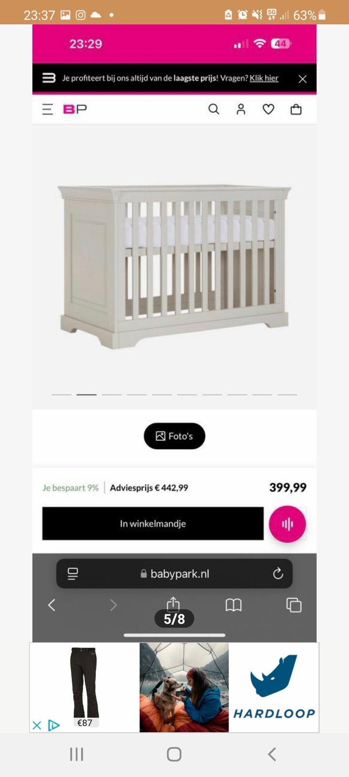Kidsmill Stijlvol Ledikant voor Babykamer - Wit, Ophalen of Verzenden, Zo goed als nieuw, Ledikant