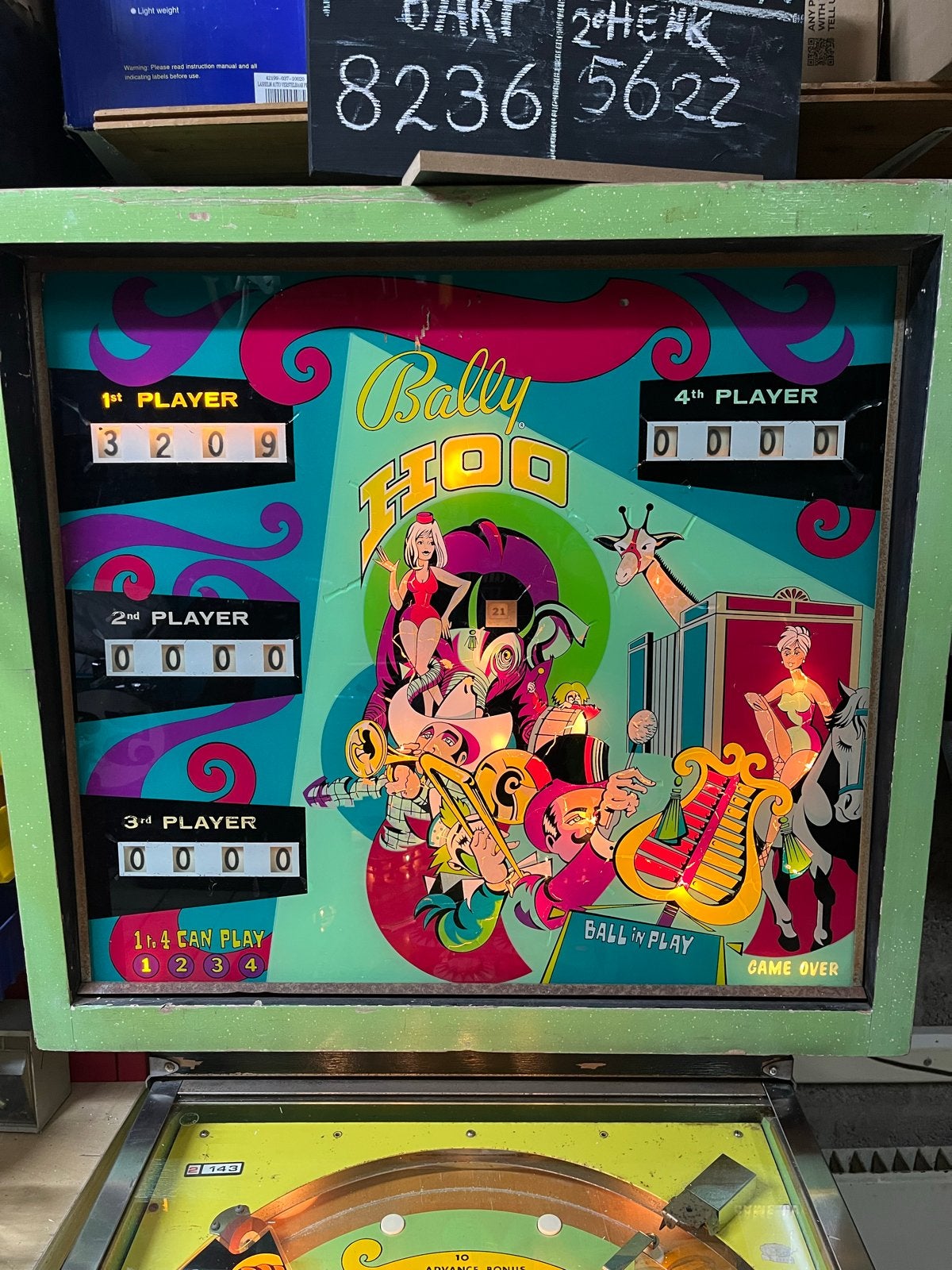 Vintage Bally Hoo Flipperkast - Jaren '60 Pinball Machine, Ophalen, Gebruikt
