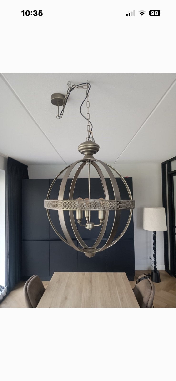Countryfield Hanglamp Bolvormig Metaal - Zo goed als nieuw, Ophalen, Zo goed als nieuw, Metaal, E27 (groot)