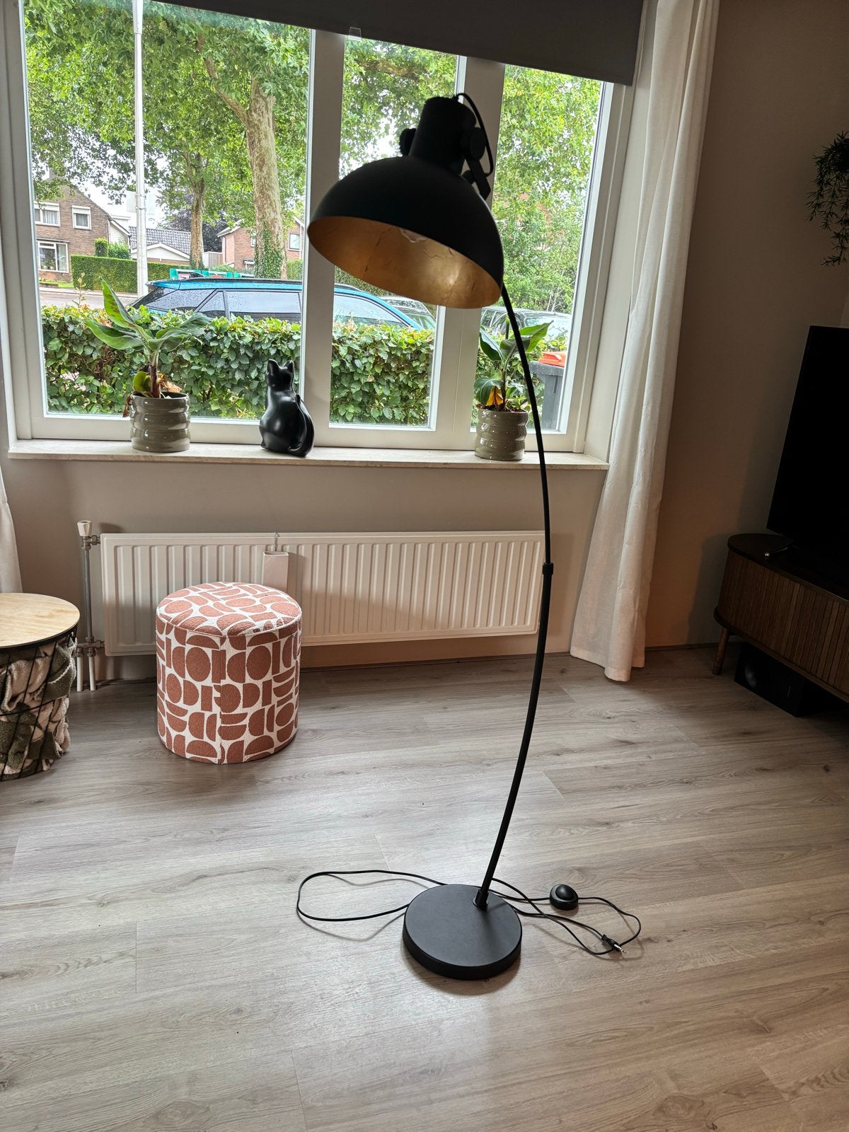Eglo Jaafra Vloerlamp E27 - Zwart/Goud, Verstelbaar, Ophalen, E27 (groot), Zo goed als nieuw, Metaal